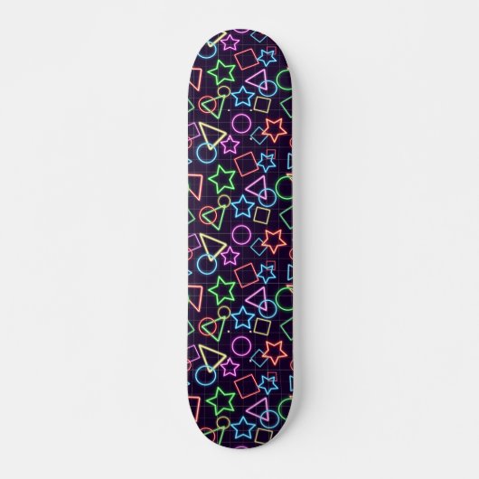 Neon Shapes Persoonlijk Skateboard (Voorkant)
