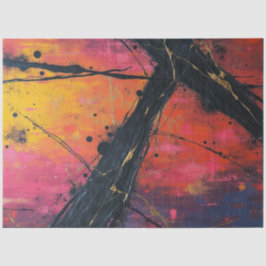 Neon Shatter: Fractured Abstract Flow Decoupage Tissuepapier