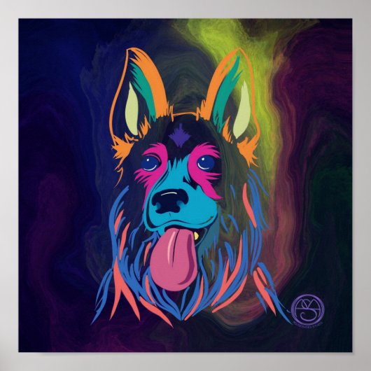 Neon Shepard Poster (Voorkant)
