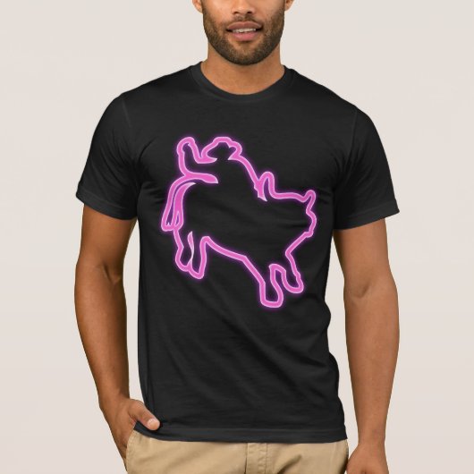 Neon Shirt Bull Rider Gift Idea Rodeo Cowboy Glow (Voorkant)