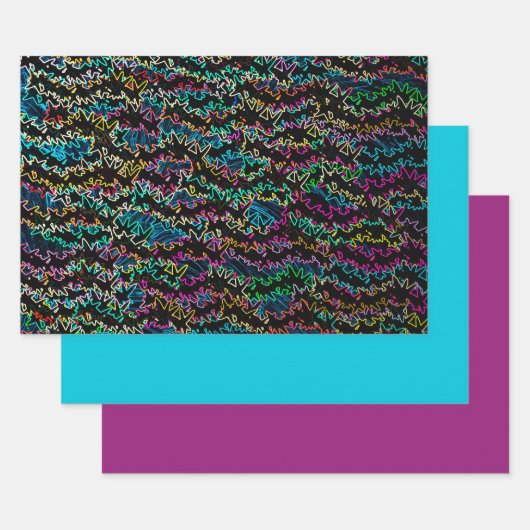 Neon Shock Design/ Set 2 Inpakpapier Vel (Set)