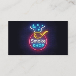 Neon Sigarenwinkel Zakelijke Kaart Visitekaartje