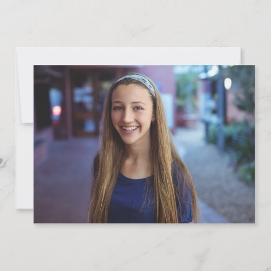Neon Sign Blue Afstuderen Aankondiging fotoback-up (Achterkant)