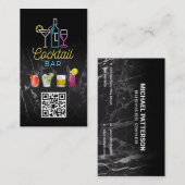 Neon Sign Cocktails | QR-code Visitekaartje (Voorkant / Achterkant)