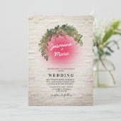 Neon Sign Geïnspireerd Trouwen Kaart (Staand voorkant)