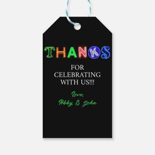 Neon Sign Glow in the Dark Party Dankjewel geschen Cadeaulabel (Achterkant)