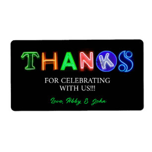 Neon Sign Glow in the Dark Party Dankjewel geschen Etiket