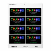 Neon Sign Glow in the Dark Party Dankjewel geschen Etiket (Full Sheet)