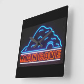 Neon Sign Man Cave Wall Clock Vierkante Klok (Hoek)