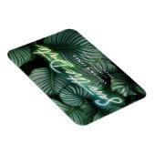 Neon Sign Modern Tropical Save the Date Magneet (Rechterzijde)