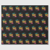 Neon Sign on Brick for 100th Birthday Cadeaupapier (Vlak)