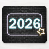 Neon Sign On Brick for 2026 Muismat (Voorkant)