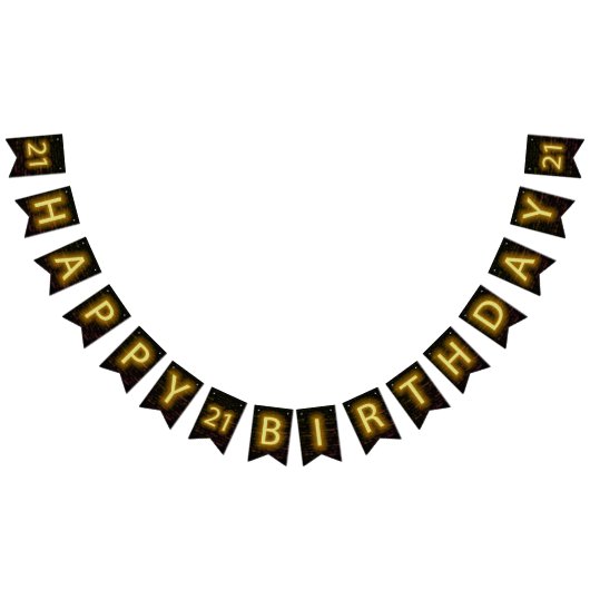 Neon Sign on Brick for 21st Birthday Vlaggetjes (Alle)