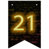 Neon Sign on Brick for 21st Birthday Vlaggetjes (Eerste vlag)