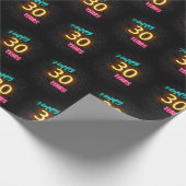 Neon Sign on Brick for 30th Birthday Cadeaupapier (Hoek)