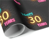 Neon Sign on Brick for 30th Birthday Cadeaupapier (Rol Hoek)