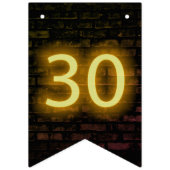 Neon Sign on Brick for 30th Birthday Vlaggetjes (Eerste vlag)