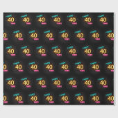 Neon Sign on Brick for 40th Birthday Cadeaupapier (Vlak)