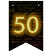 Neon Sign on Brick for 50th Birthday Vlaggetjes (Eerste vlag)