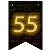 Neon Sign on Brick for 55th Birthday Vlaggetjes (Eerste vlag)