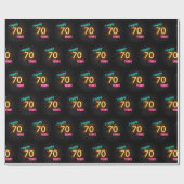 Neon Sign on Brick for 70th Birthday Cadeaupapier (Vlak)