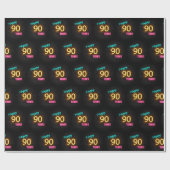 Neon Sign on Brick for 90th Birthday Cadeaupapier (Vlak)