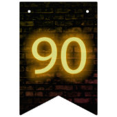 Neon Sign on Brick for 90th Birthday Vlaggetjes (Eerste vlag)