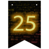 Neon Sign on Brick voor 25th Birthday Vlaggetjes (Eerste vlag)