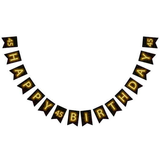 Neon Sign on Brick voor 45th Birthday Vlaggetjes (Alle)