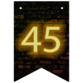 Neon Sign on Brick voor 45th Birthday Vlaggetjes (Eerste vlag)