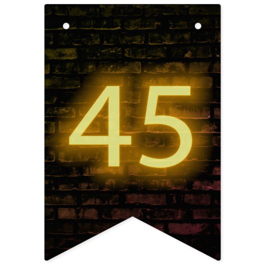 Neon Sign on Brick voor 45th Birthday Vlaggetjes (Eerste vlag)