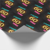 Neon Sign on Brick voor 60th Birthday Cadeaupapier (Hoek)