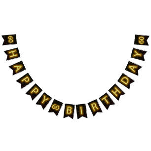 Neon Sign on Brick voor 60th Birthday Vlaggetjes