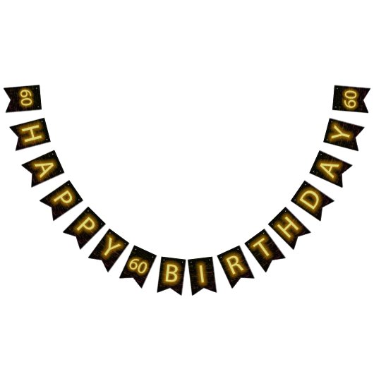 Neon Sign on Brick voor 60th Birthday Vlaggetjes (Alle)