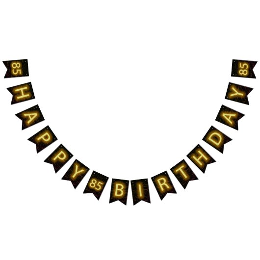 Neon Sign on Brick voor 85th Birthday Vlaggetjes (Alle)