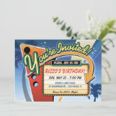 Neon Sign Party Uitnodigingen (Staand voorkant)