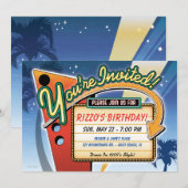 Neon Sign Party Uitnodigingen (Voorkant / Achterkant)