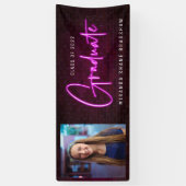 Neon Sign Pink Afstuderen foto Spandoek (Verticaal)