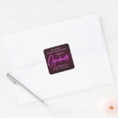 Neon Sign Pink Afstuderen Vierkante Sticker (Envelop)