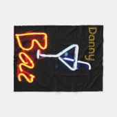 Neon Sign Print Bar voor handgreep Fleece Deken (Voorkant (Horizontaal))