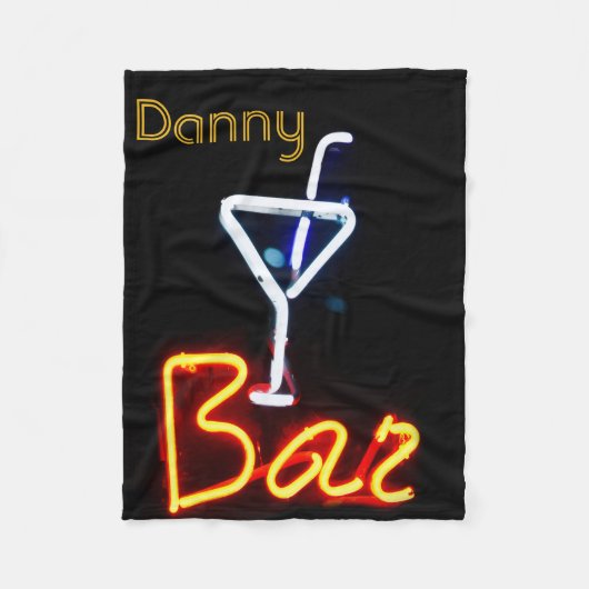 Neon Sign Print Bar voor handgreep Fleece Deken (Voorkant)