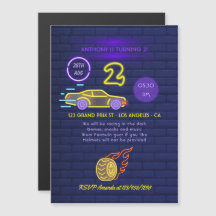 Neon sign Racing Car themed Boy 2e verjaardag
