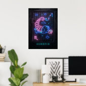 Neon Sign Scorpio Poster (Thuiskantoor)