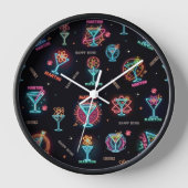 Neon Sign Space Age Atomic Martini Cocktails Print (Voorkant)