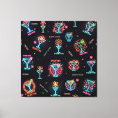 Neon Sign Space Age Atomic Martini Cocktails Print (Voorkant)