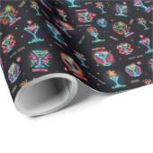 Neon Sign Space Age Atomic Martini Cocktails Print Cadeaupapier (Rol Hoek)