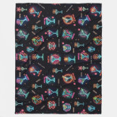 Neon Sign Space Age Atomic Martini Cocktails Print Fleece Deken (Voorkant)