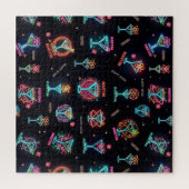 Neon Sign Space Age Atomic Martini Cocktails Print Legpuzzel (Horizontaal)