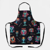 Neon Sign Space Age Atomic Martini Cocktails Print Schort (Voorkant)