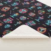 Neon Sign Space Age Atomic Martini Cocktails Print Sherpa Deken (3/4)